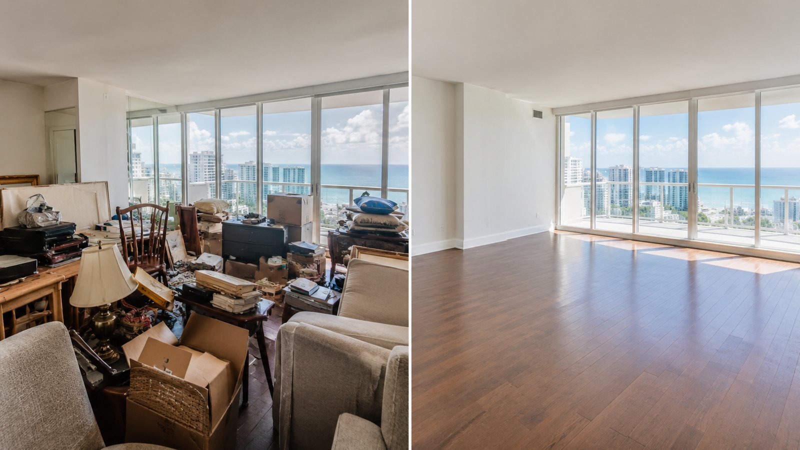 Before and after property cleanout