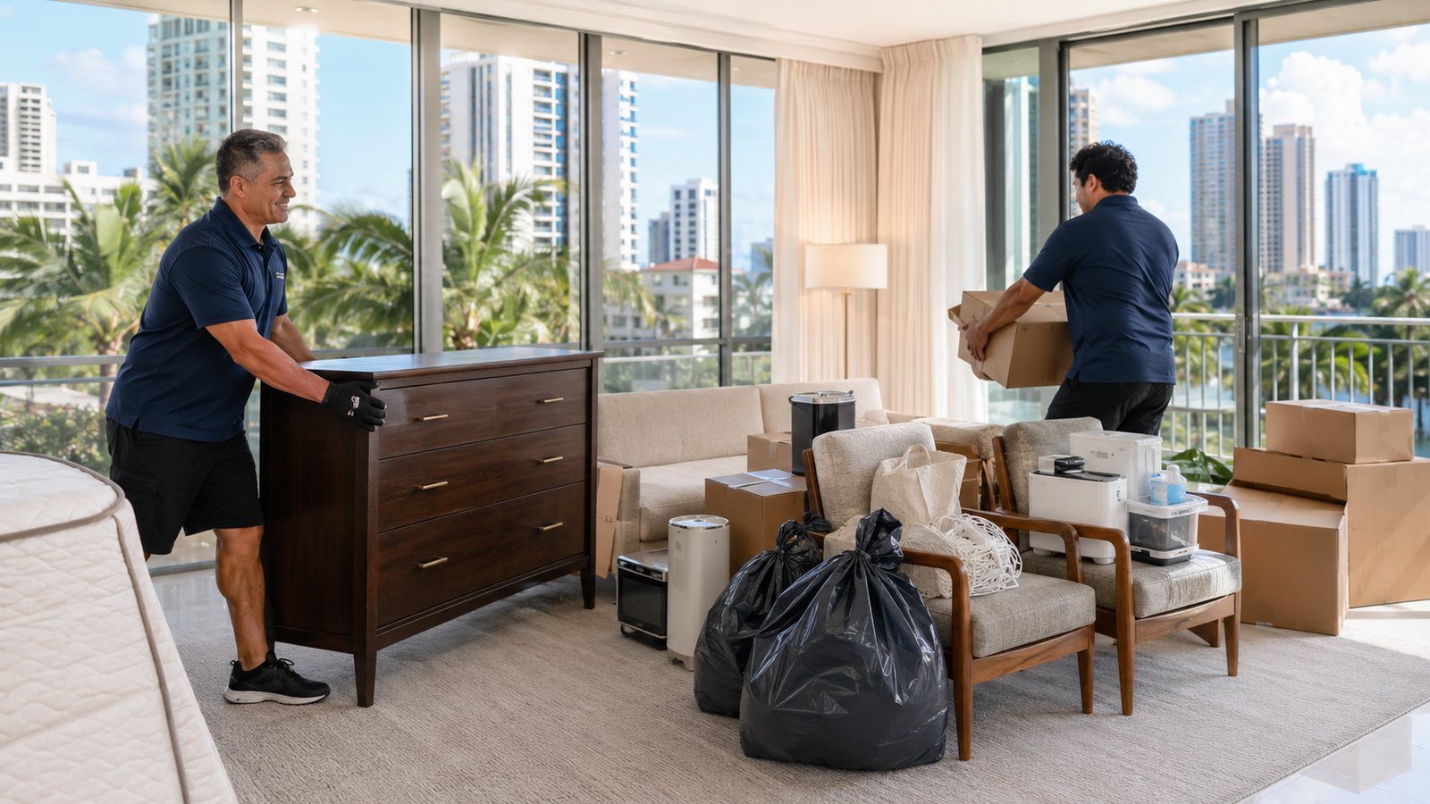 Condo cleanout with mixed household junk